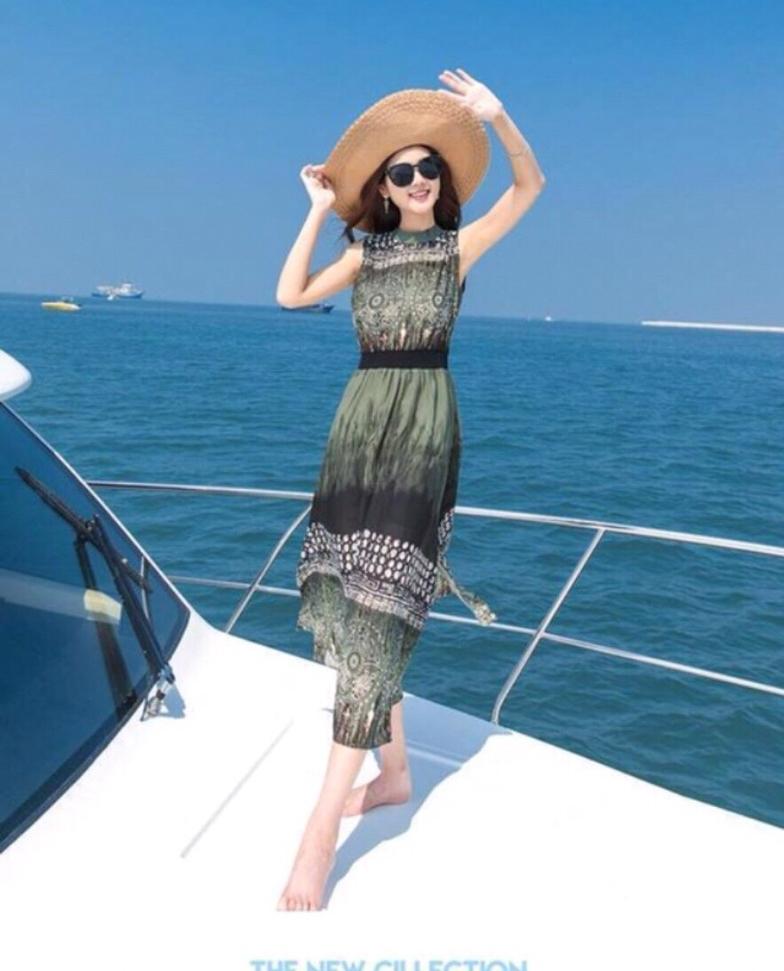 Đầm maxi họa tiết cao cấp hàng nhập