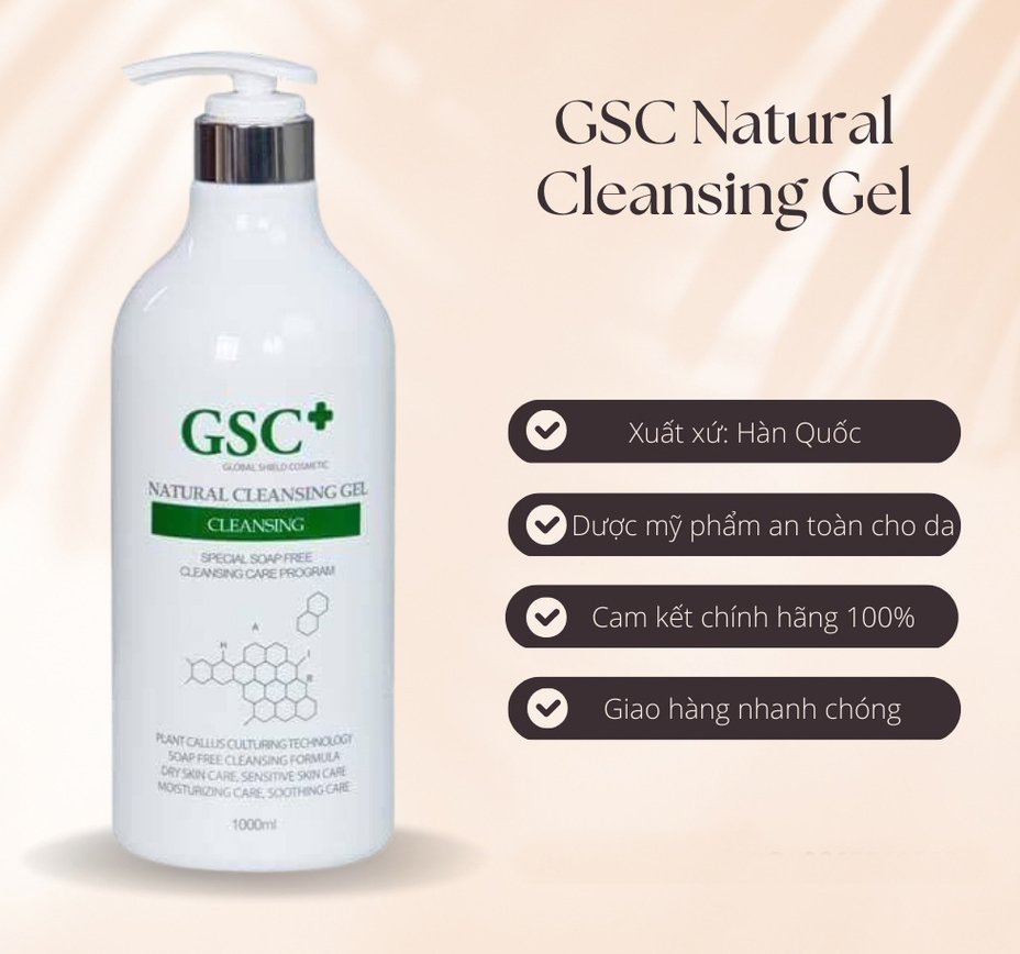 Sữa Rửa Mặt Gel GSC Natural Cleansing Gel