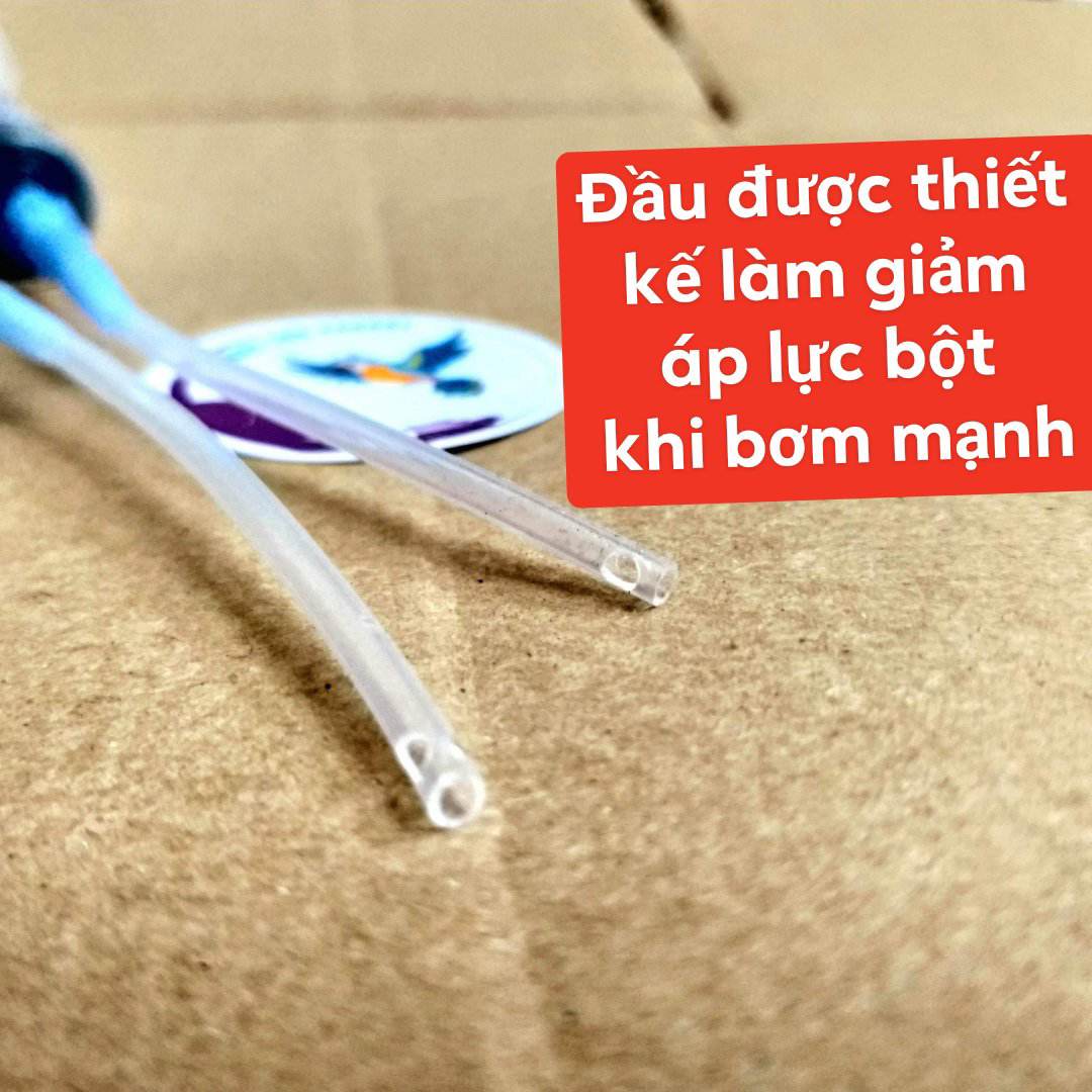Xi lanh và ống luồn bơm bột cho vẹt non