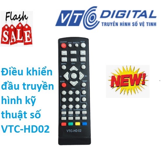 Điều khiển đầu VTC-HD02 ,Remote đầu thu kỹ thuật số VTC HD02