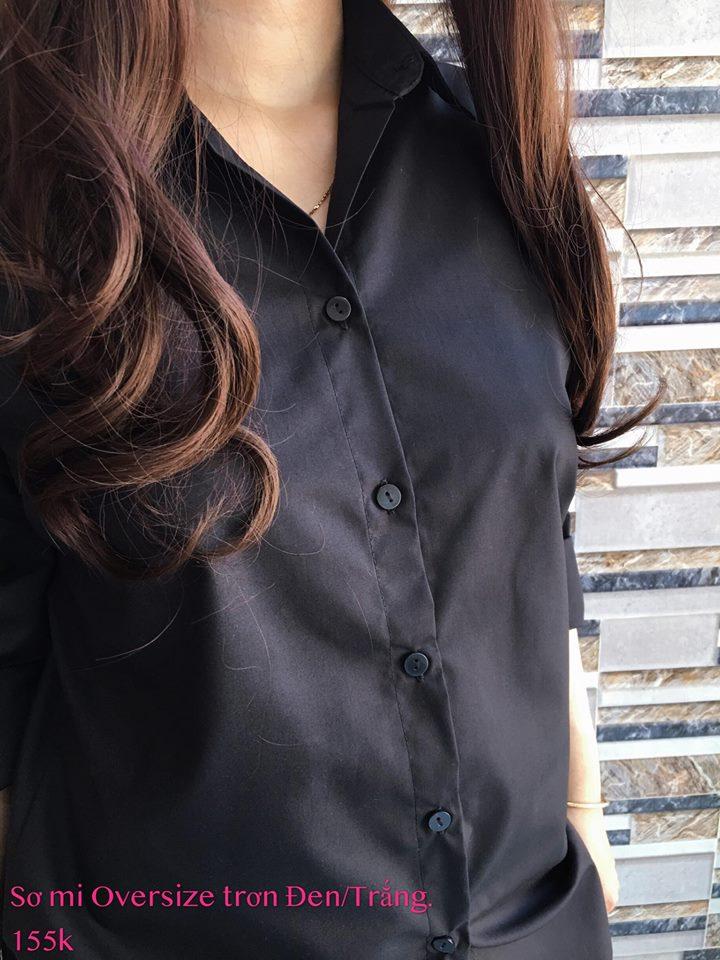 Sơ mi Oversize trơn trắng / đen