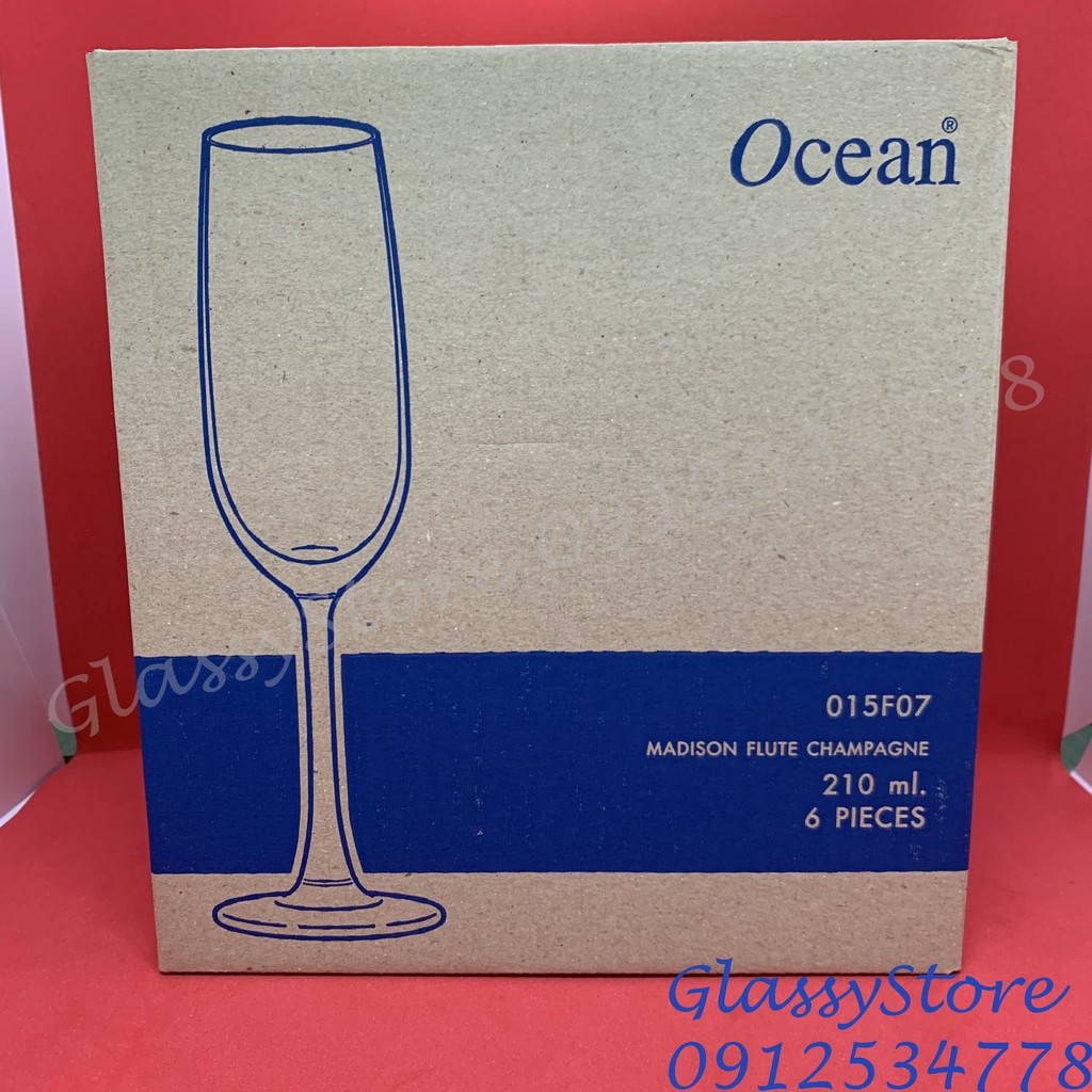 Ly (cốc) thủy tinh Ocean Madison Flute – 1015F07 – 210ml (Hàng nhập khẩu Thái Lan chính hãng) (1 cái)