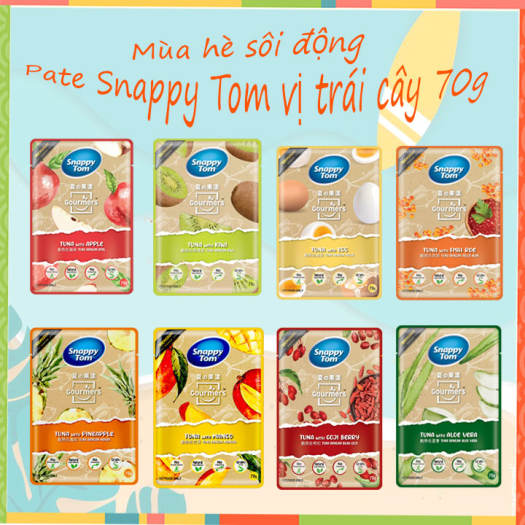 1 thùng 48 gói - Pate Snappy Tom Trái Cây Đủ Vị