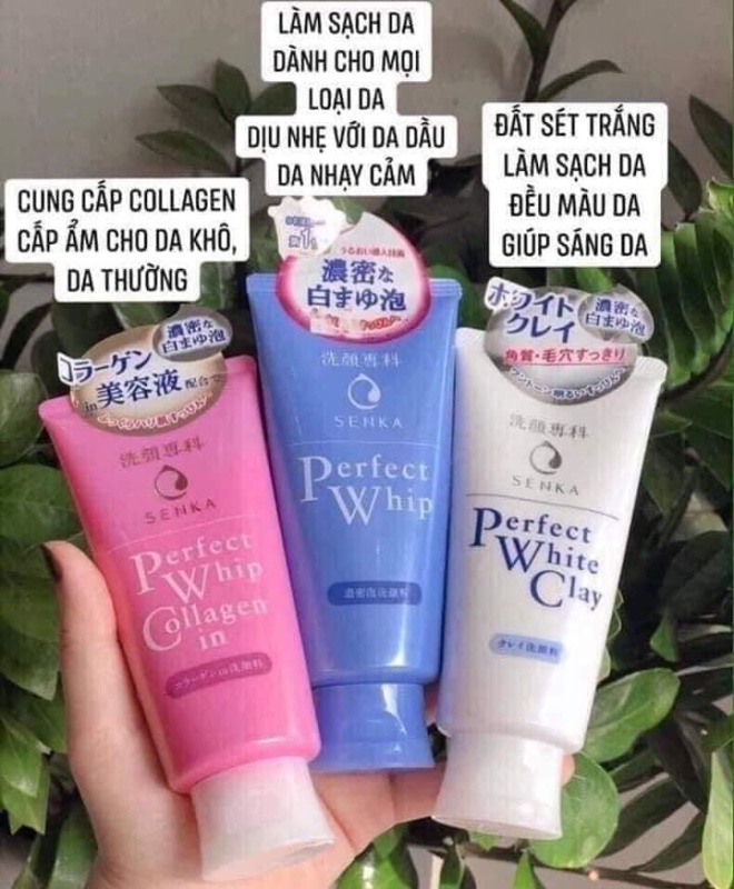 [SỮA RỬA MẶT SENKA XANH] Sữa Rửa Mặt Senka Perfect Whip 120g - Nhật Bản