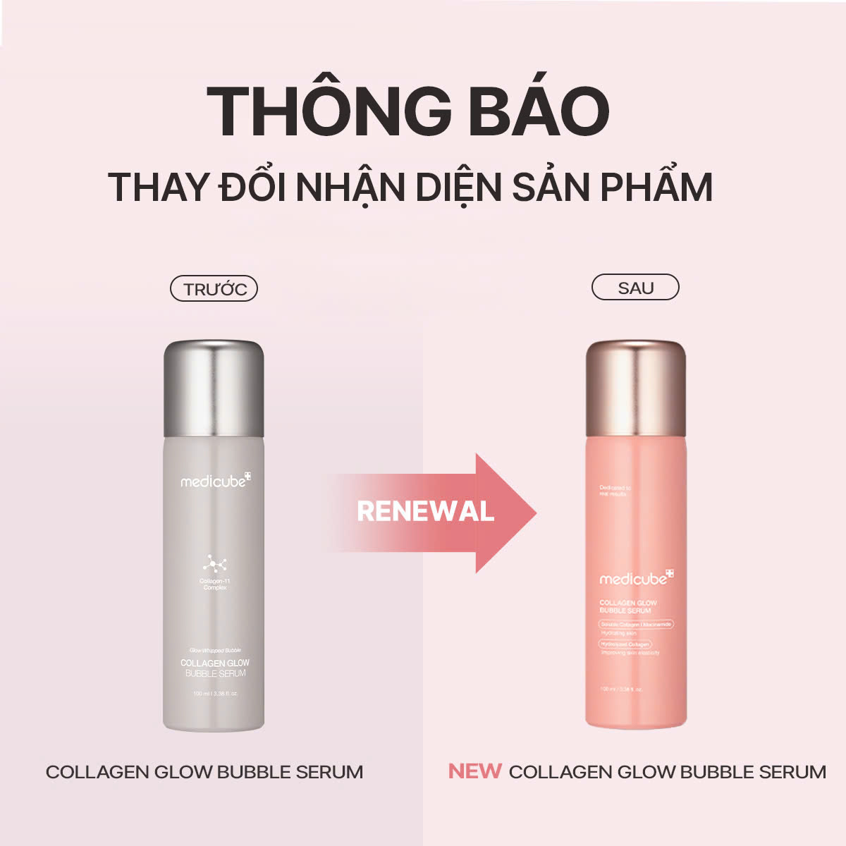 Tinh chất medicube Deep Collagen Glow Bubble Serum 100ml