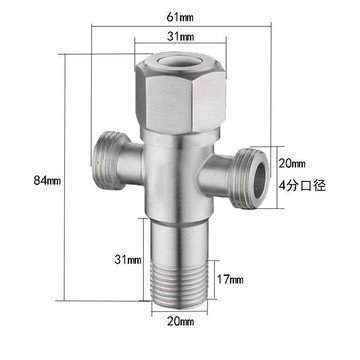 Van Tê cầu khoá, van chia nước 3 ngã inox 304