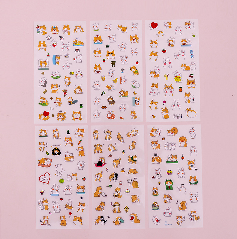 Set 6 Tấm Sticker Cún Shiba Nhật Bản