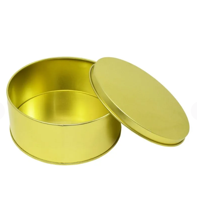 7.5*7.5*4.5cm- Hộp thiếc tròn đựng bánh, trà,...
