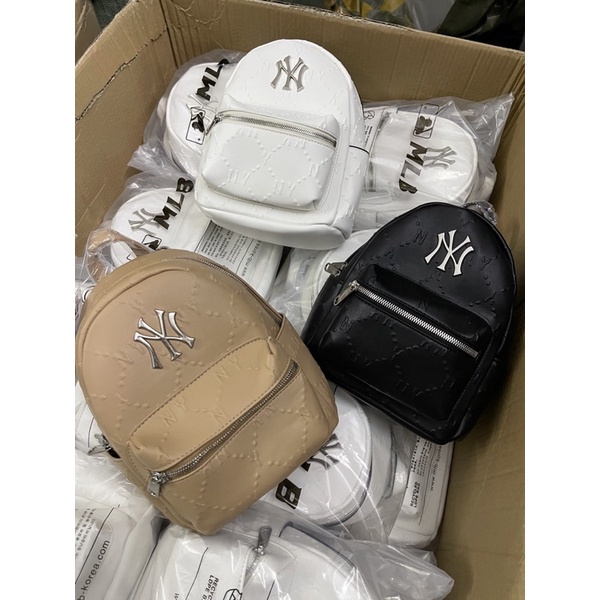 Balo nữ - Balo Mini MLB Diamond Đen Trắng Hàng Trung Cao Cấp