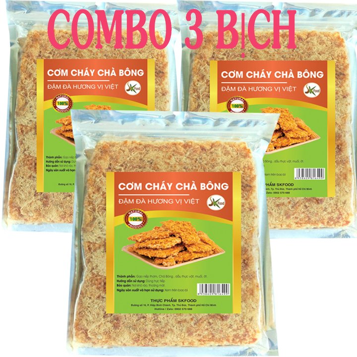 Combo 2 bịch cơm cháy siêu chà bông SK FOOD