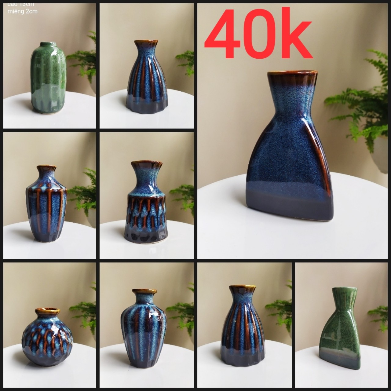 [20 MẪU MỚI] LỌ HOA MINi  DECOR - MEN HOẢ BIẾN - GỐM SỨ BÁT TRÀNG