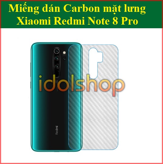 Miếng dán Carbon mặt lưng Xiaomi Redmi Note 8 Pro