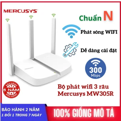 Bộ Phát Wifi Mercusys 3 râu MW305R chuẩn N 300Mbps , Thiết kế nhỏ gọn , cài đặt dễ dàng , Router Wifi Chuẩn N , Router mercusys , kích wifi
