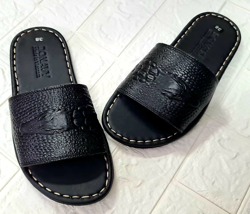 Dép Cá Sấu Nhện Da Bò