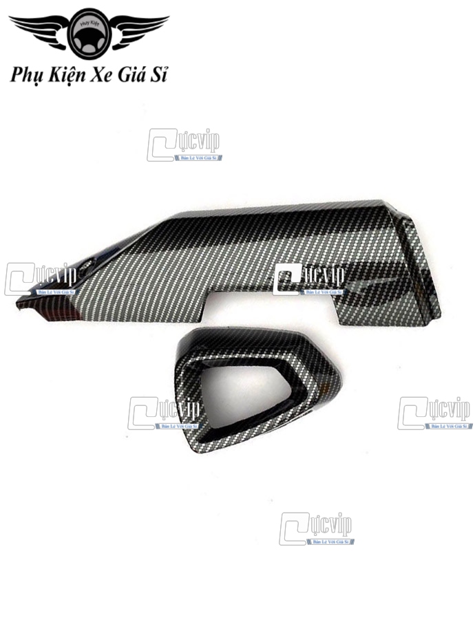 Combo ốp che pô và chụp đích pô xe winner x sơn carbon ms4325