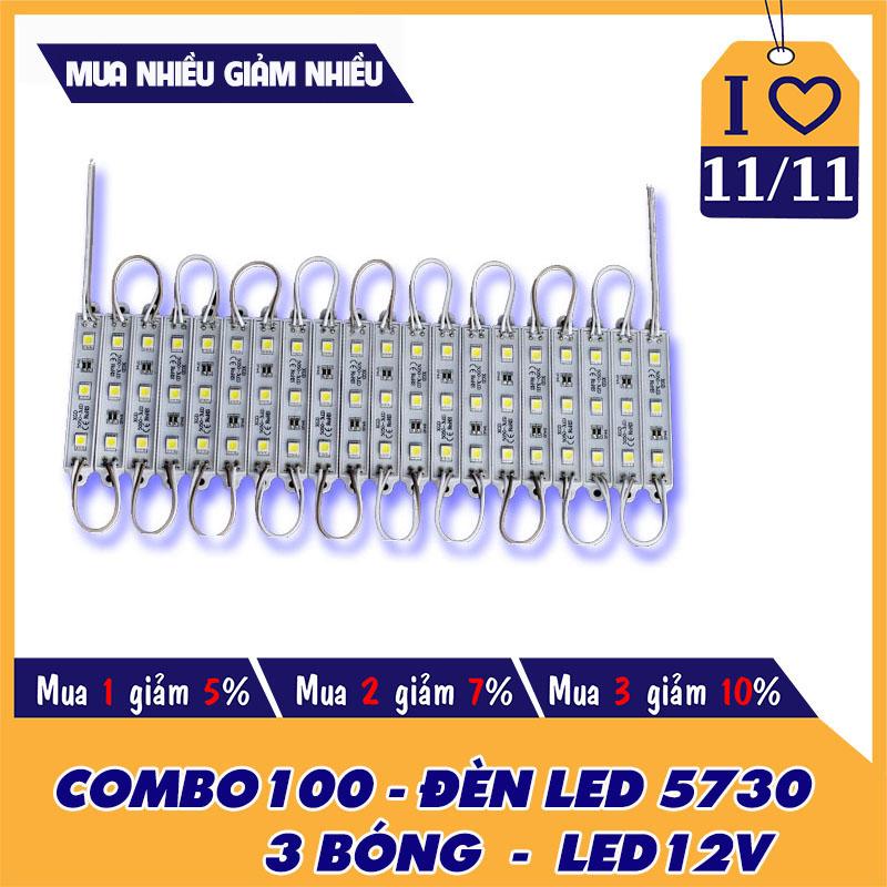 Combo 100 led hắt 3 bóng 5730 loại 12v