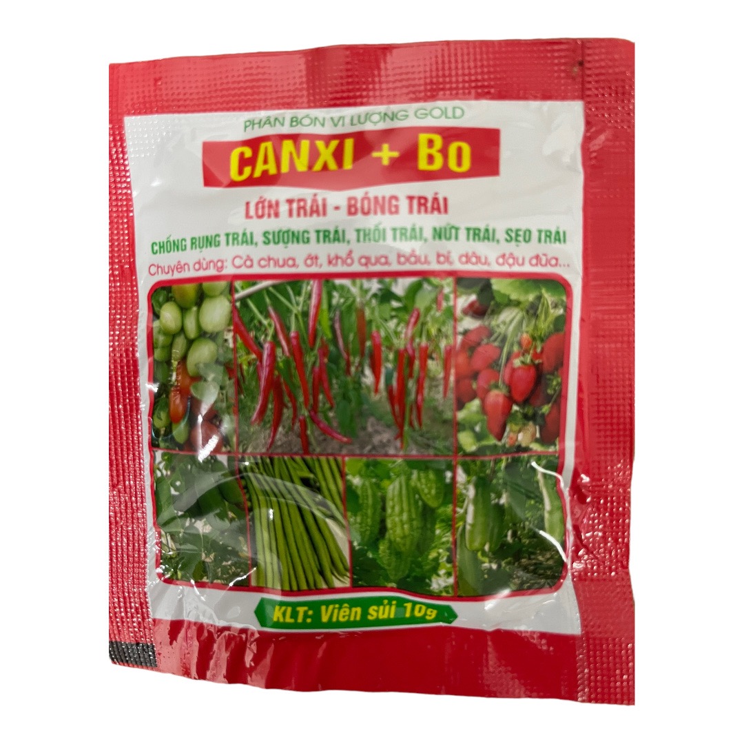 Phân bón vi lượng gold Can Xi + Bo dạng viên sủi ( 5g): Lớn trái - bóng trái, chống rụng trái, sượng trái, nứt trái, thối trái, vẹo trái