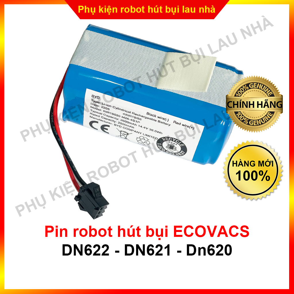 Pin robot hút bụi Ecovacs DN622, DN621, DN620