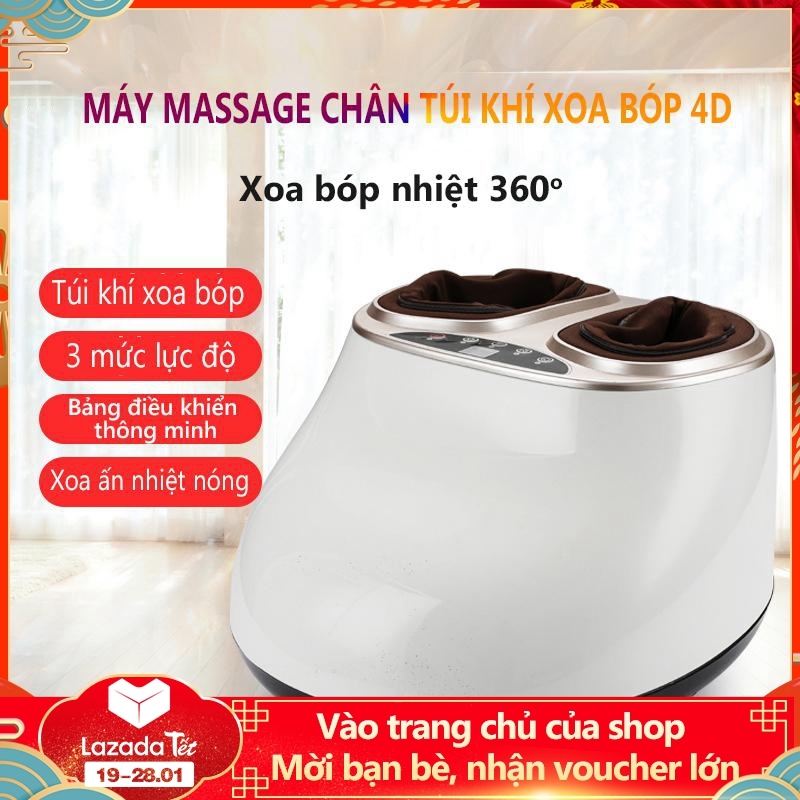 Máy massage chân mát xa chân xoa bóp chân đa năng túi khí bao bọc, máy mát xa màu trắng và hồng đất Điện máy bé XANH