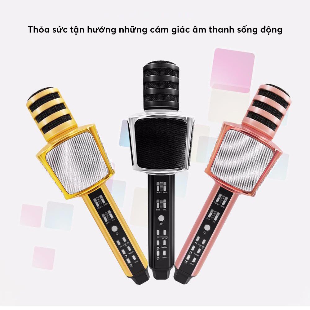 Micro karaoke, micro không dây, micro karaoke bluetooth, micro bluetooth 3 in 1 SD16 phiên bản nâng cấp