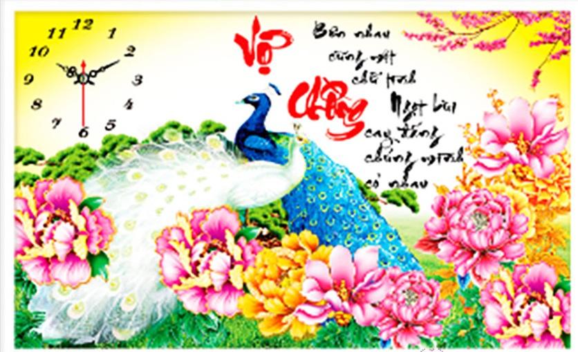Tranh đính đá vợ chồng - lv122