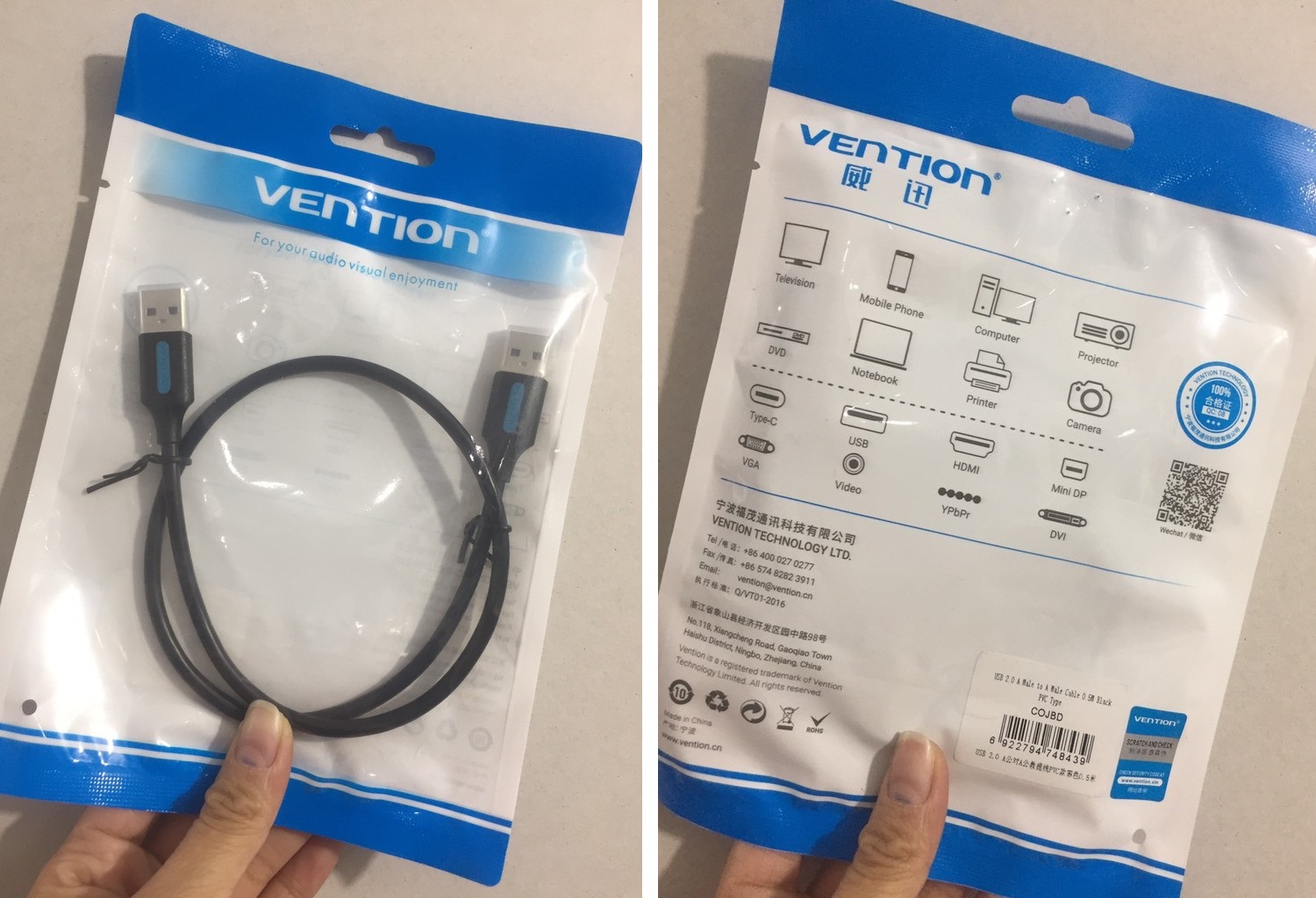 [ Usb3.0  to Usb 3.0 ] Cáp 2 đầu USB 3.0 / USB 2.0 Vention CON / COJ