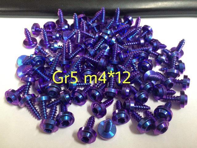 (5 con) Bộ 5 ốc titan 4li răng xoắn , 4li16 xoắn gắn dàn áo Vario  Click  Sh  Ab