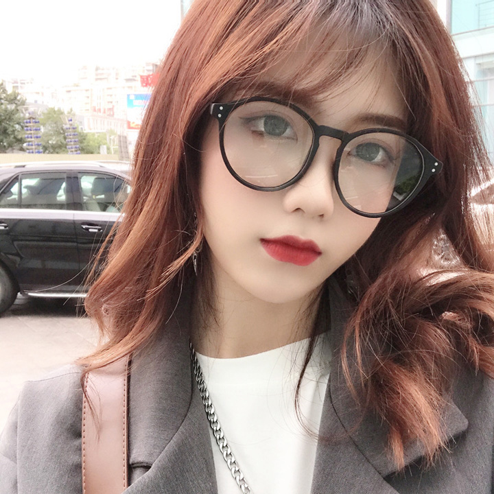 Kính Gọng Nhựa Mắt Tròn Basic Bản Đen Trắng Cube Thay Được Mắt Cận