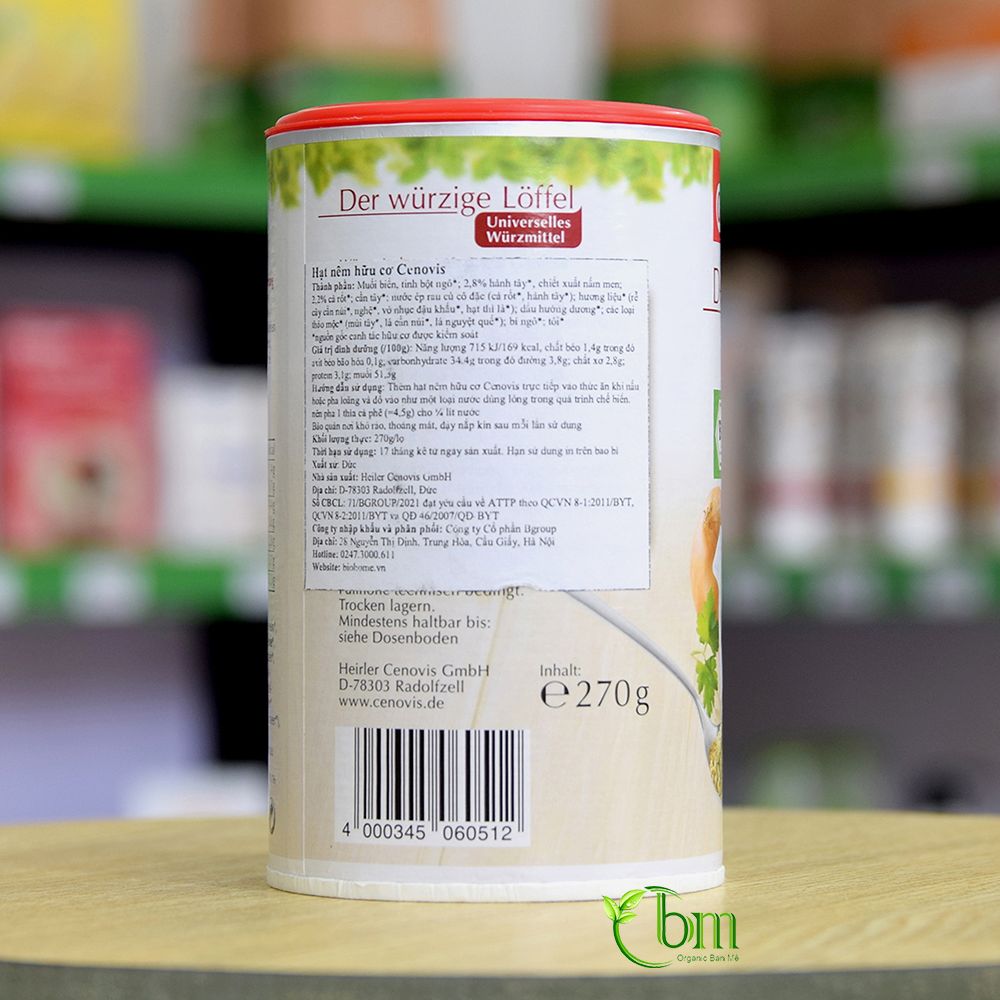 Bột nêm hữu cơ 270g - Cenovis (Đức)