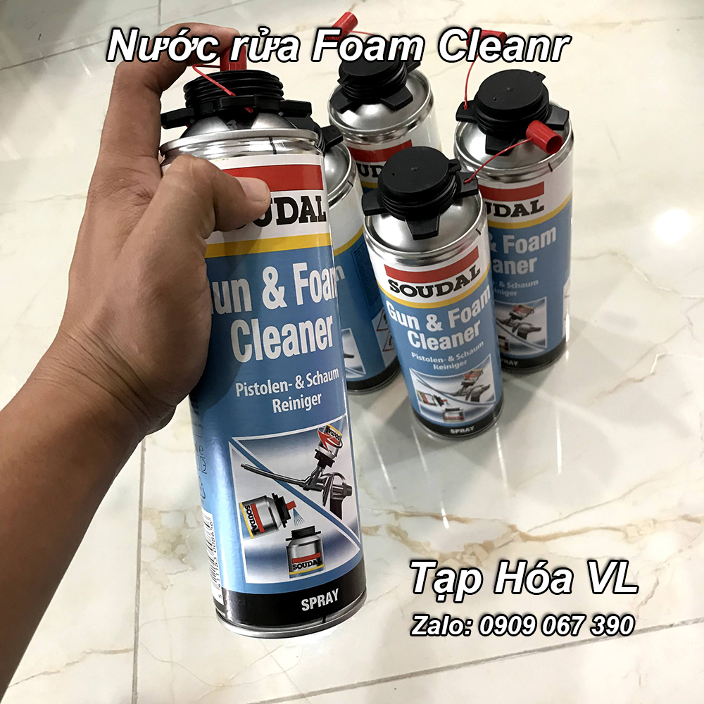 Nước rửa keo bọt nở (Foam) thương hiệu Soudal 500ml