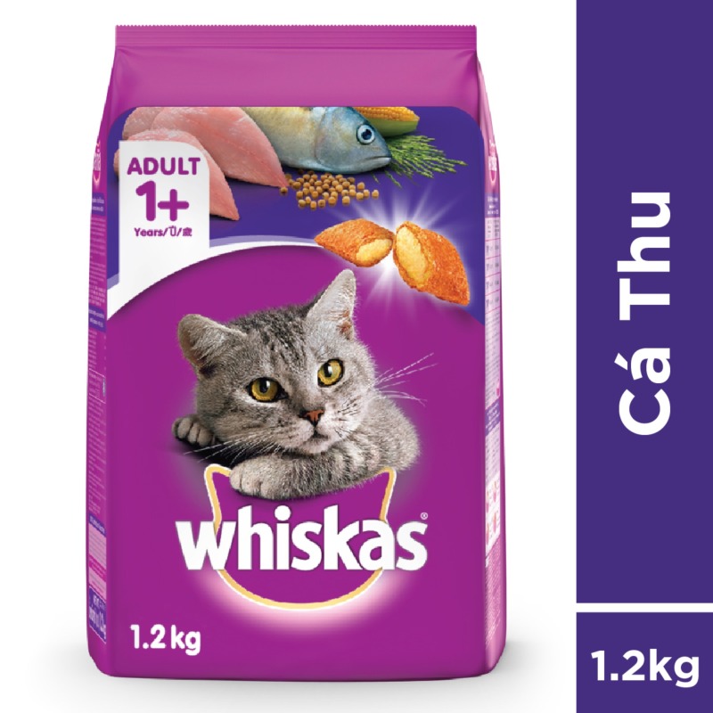 Thức ăn mèo Whiskas vị cá thu túi 1.2kg