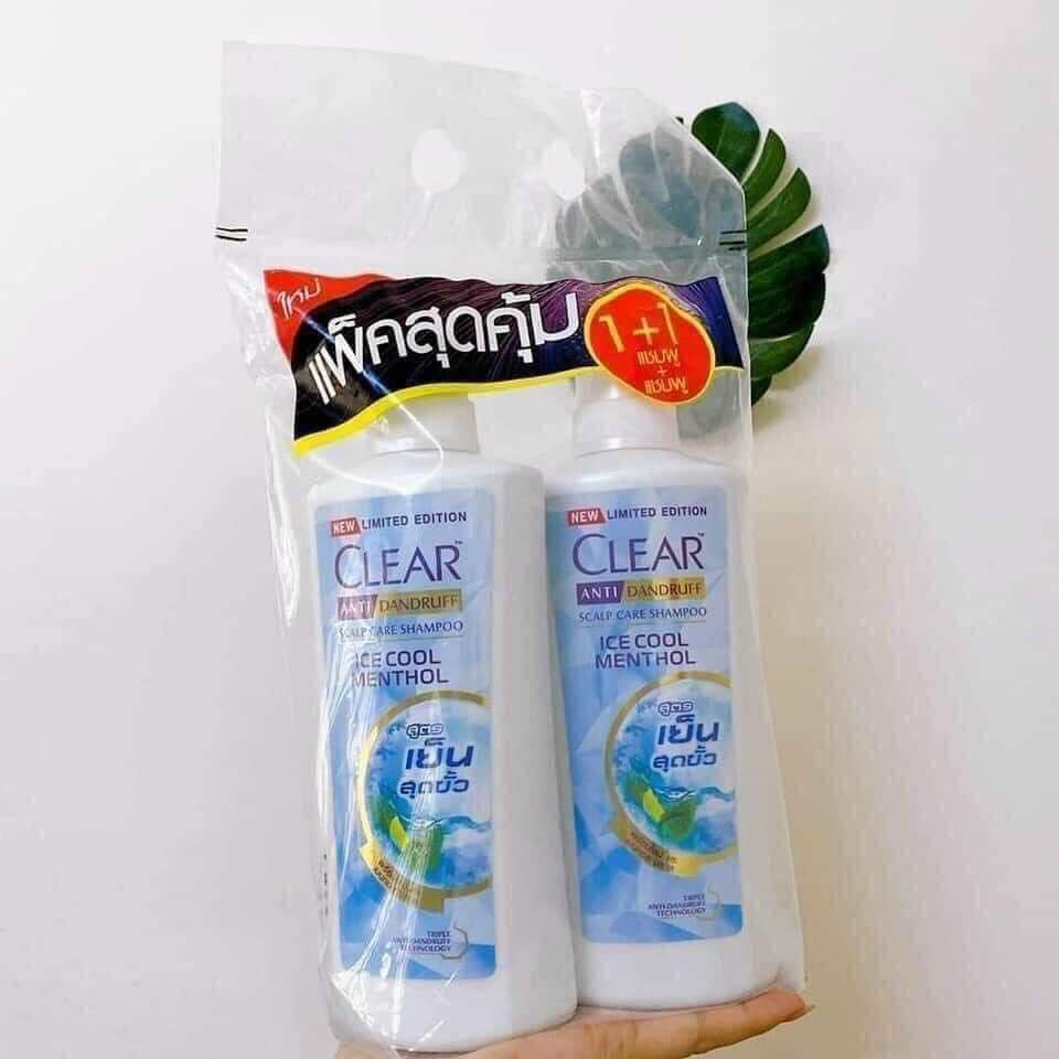 Cặp Dầu Gội Clear Men/ Bạc Hà Thái Lan Mẫu Mới (2 chai)