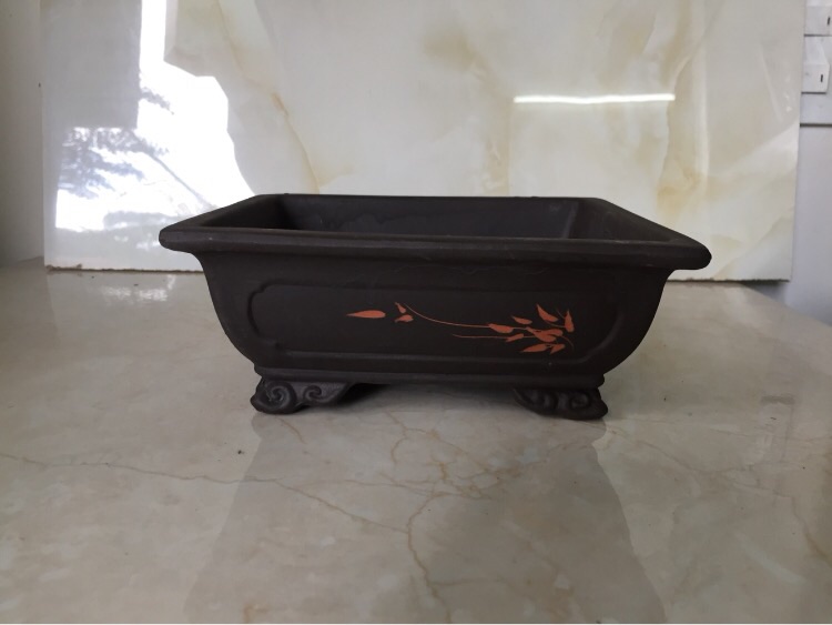 Chậu đất nung bonsai chữ nhật ( size 1)