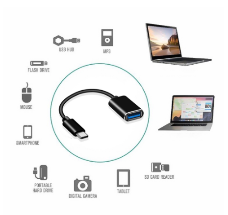 Cáp OTG USB Type C sang USB 2.0 ( cáp loại dài 18cm)