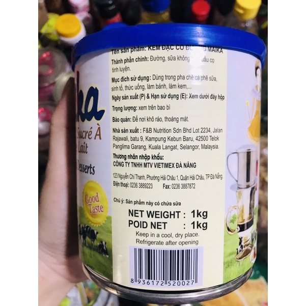 Sữa Đặc Có Đường Maika Nhập Khẩu Malaysia (lon 1kg)