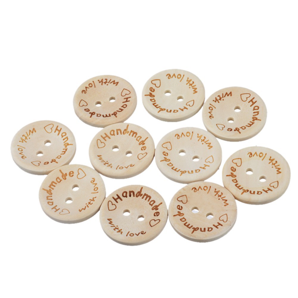 10 Nút Gỗ Handmade làm đồ thủ công, trang trí sản phẩm handamde
