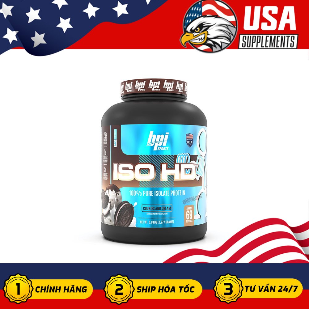 Sữa tăng cơ Iso HD bổ sung protein isolate chất lượng 5Lbs (2.3 kg)
