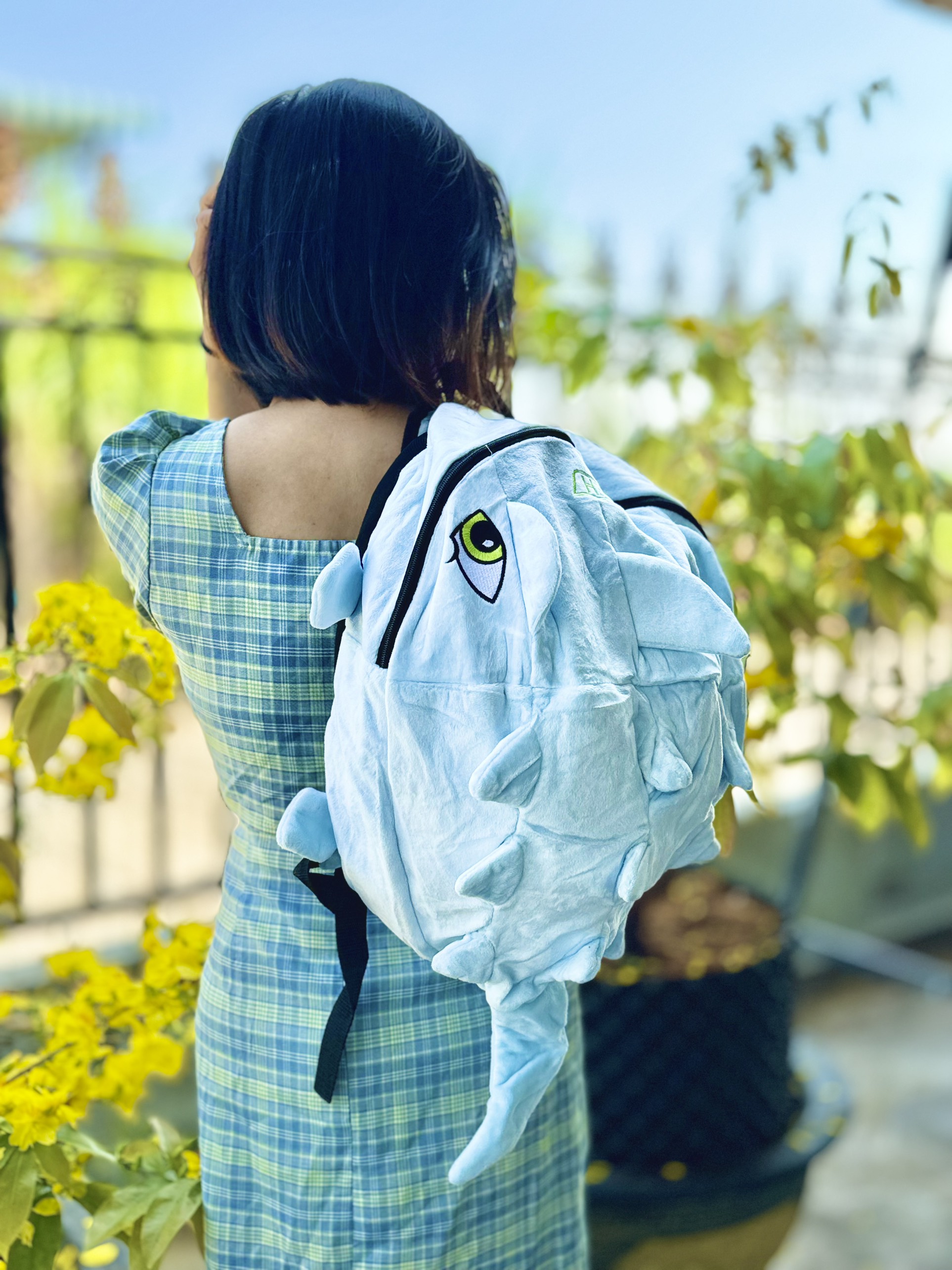 Balo khủng long vải nhung mềm mịn nhiều màu chống thấm cao cấp mang đi học,đi chơi,đi phượt đều được