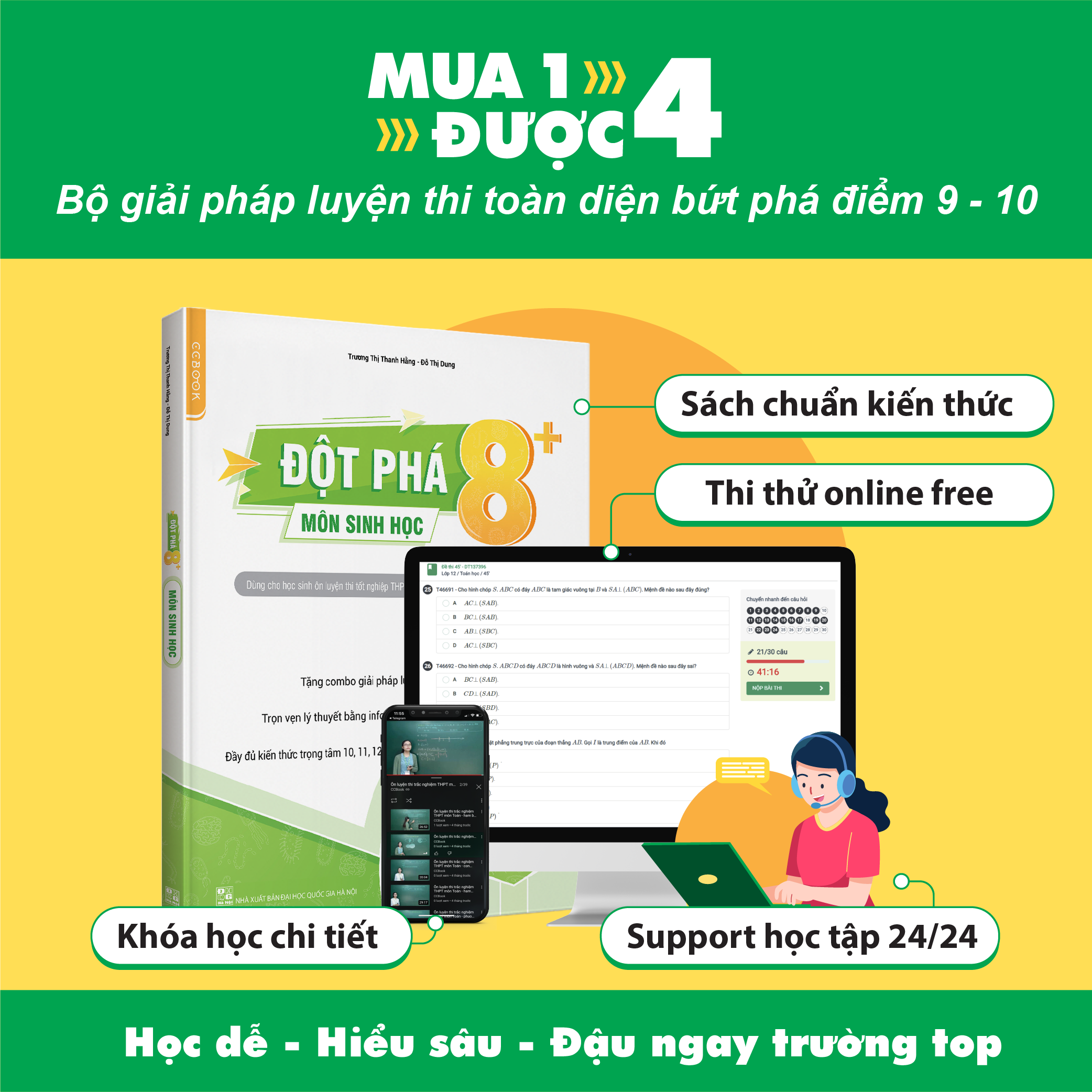 Đột phá 8+ môn Sinh học (Phiên bản mới) - Chính hãng CCbook
