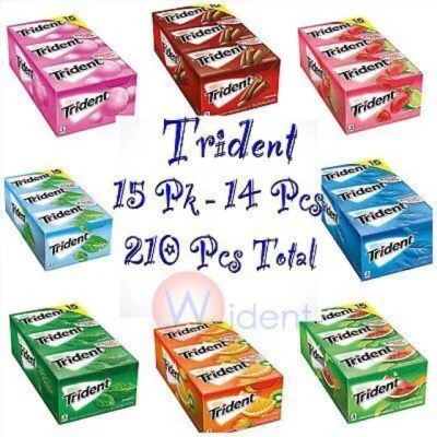 [HCM]??????‍♀️Kẹo Cao Su Chewing Gum Trident Không Đường Số 1 Của Mỹ 210 Miếng
