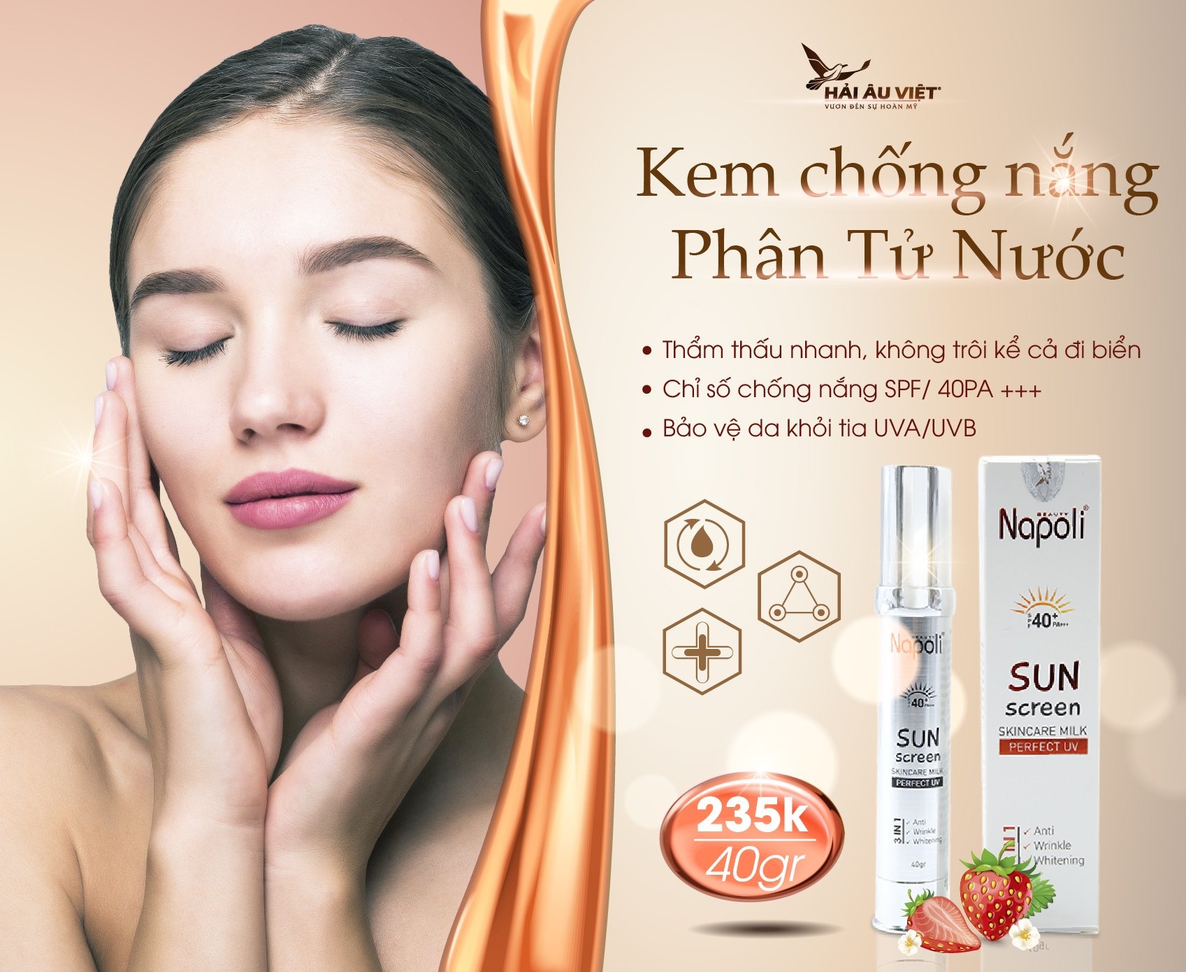 kem chống nắng phân tử nước napoli ( hải âu việt)