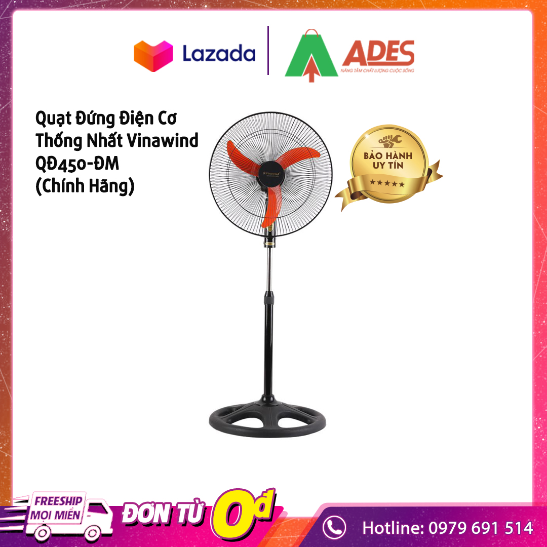 Quạt đứng điện cơ thống nhất vinawind qđ450-đm - bh 12 tháng
