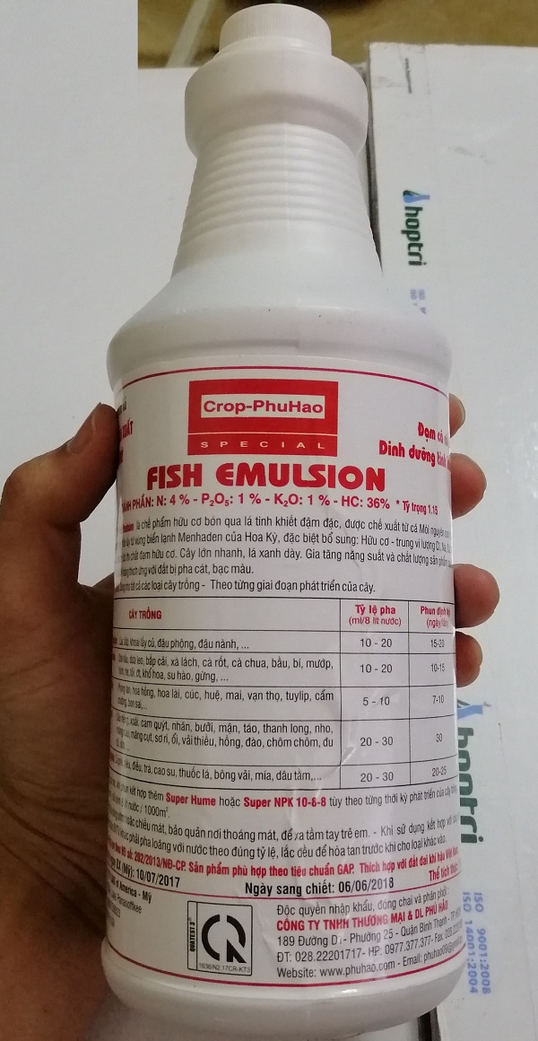 Phân cá hữu cơ đậm đặc Fish Emulsion nhập khẩu từ Mỹ - 250ml