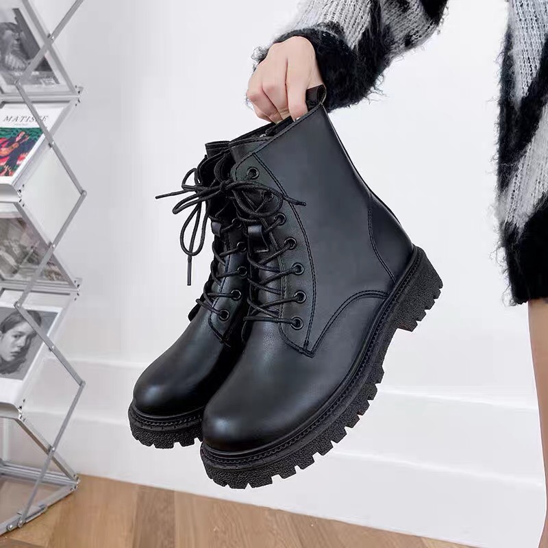 giày boot  nữ/ giày boot ulzzang chất da mềm đế 5cm-Bốt thời trang hottrend 2022
