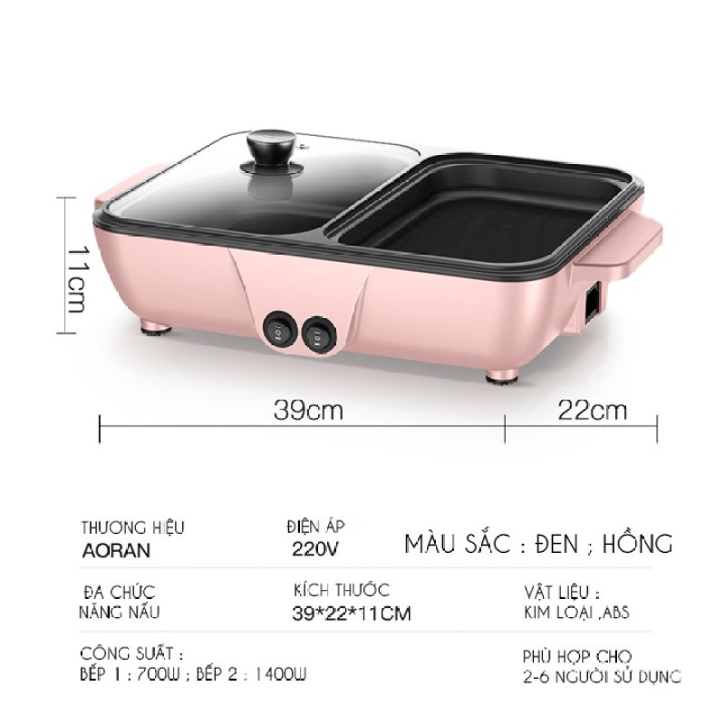 Giá bán BẾP LẨU NƯỚNG ĐIỆN 2 NGĂN CAO CẤP