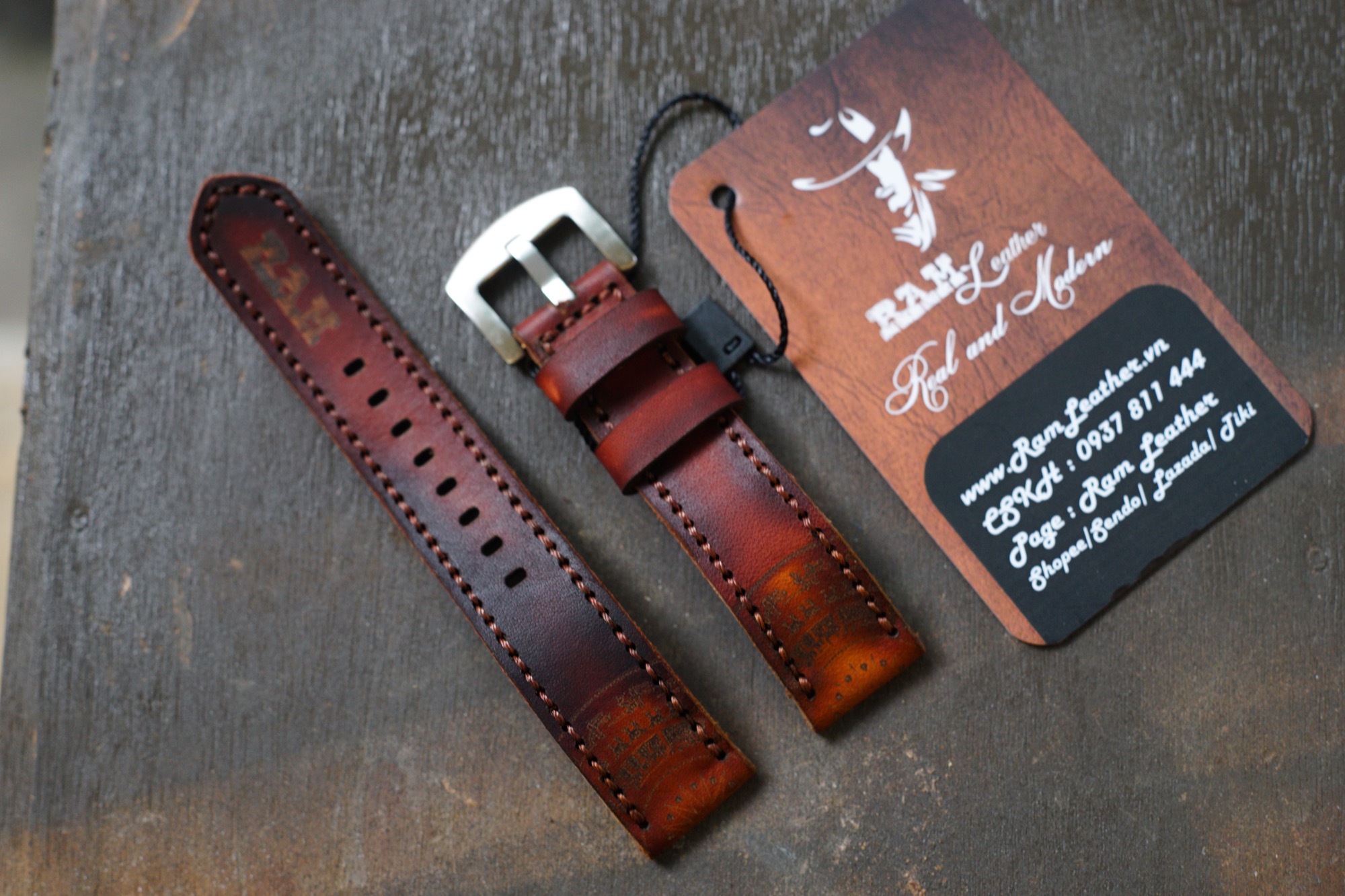 WATCH STRAPS DOUBLE COW LEATHER REAL