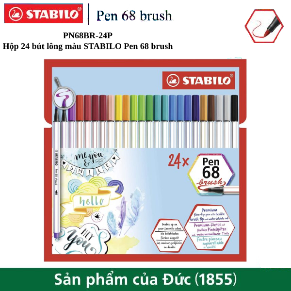 Bộ 24 bút lông màu STABILO Pen 68 brush
