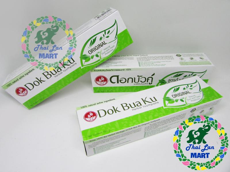 kem đánh răng thảo dược dok bua ku herbal toothpaste twin lotus thái lan 150 gam
