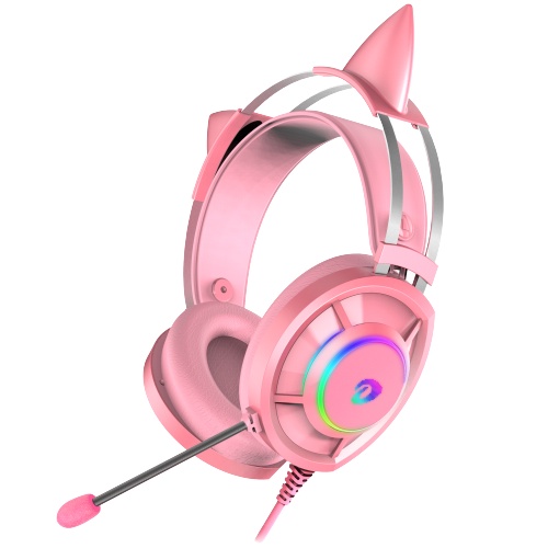Tai Nghe Gaming Dareu Eh469 Queen 7.1 Rgb Led - Hồng Có Kèm Tai Mèo Bexal Du11
