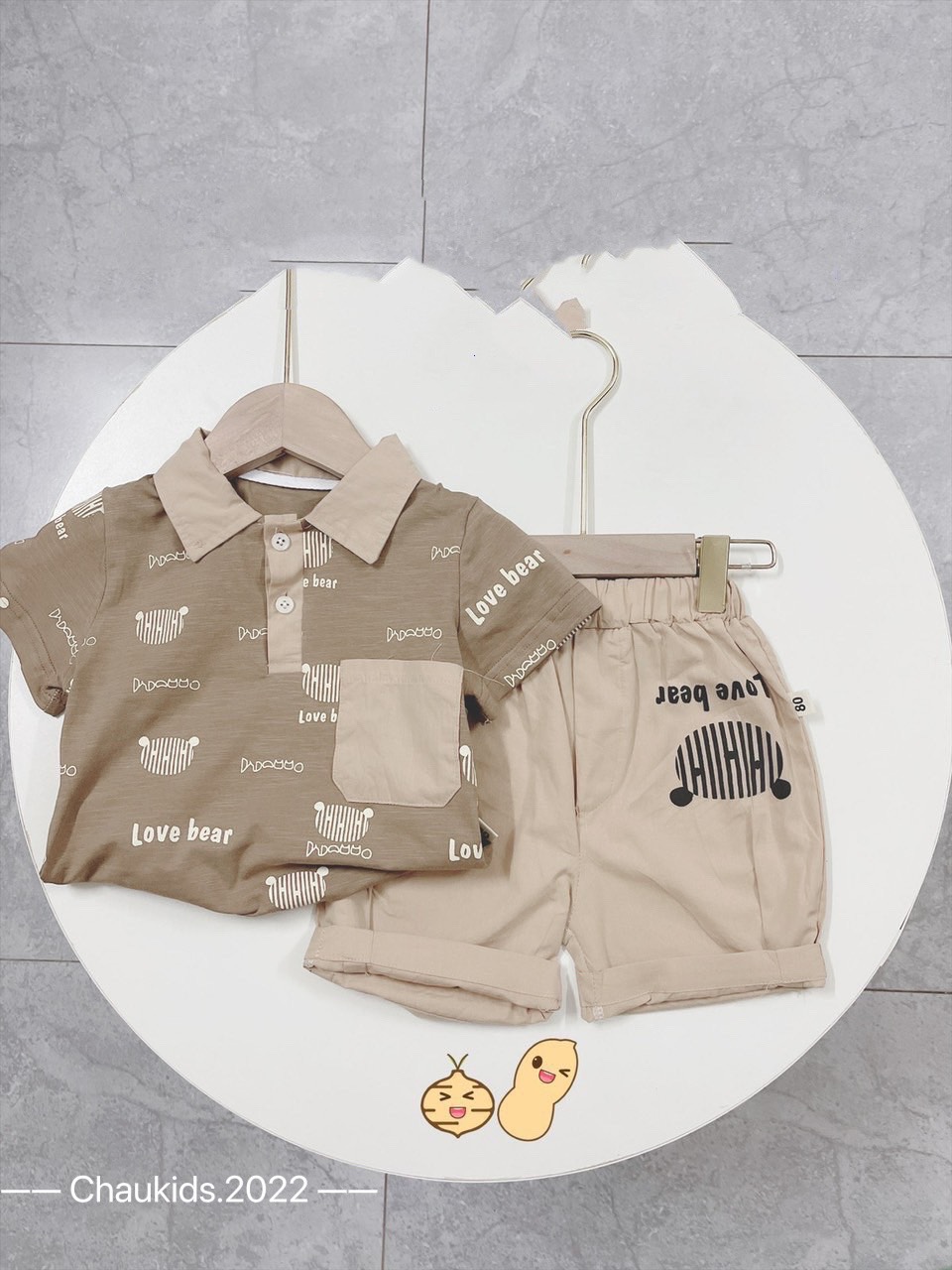bộ cộc tay cổ trụ cho bé 8-18kg